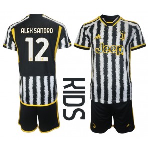 Juventus Alex Sandro #12 Replica Home Stadium Kit for Kids 2023-24 Short Sleeve (+ pants)
